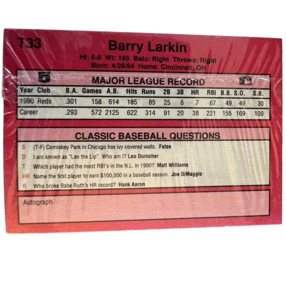 Classic‎ Baseball 1991 Trivia Cards MLB Factory Sealed Strikeout Kings Set 1991